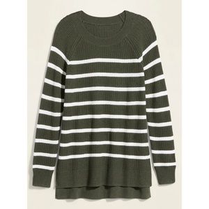 XL PETITE Stripe Green Sweater